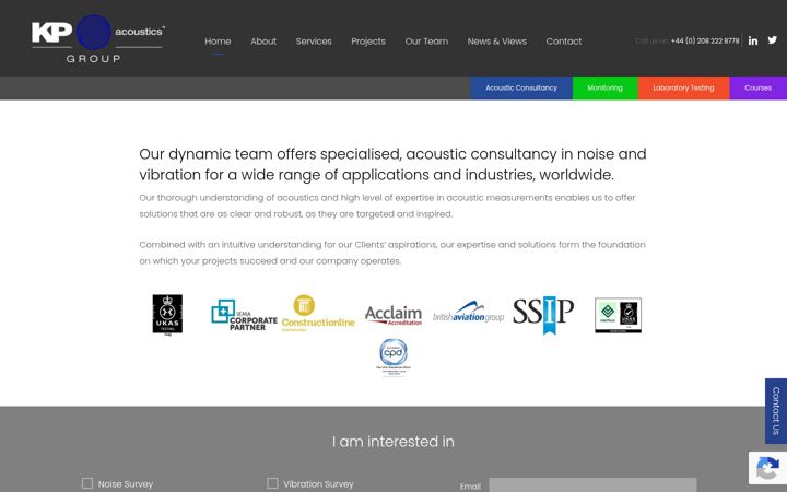 Screenshot van kpacoustics.com