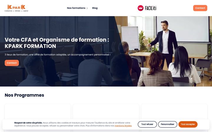 Screenshot of kpark-formation.fr