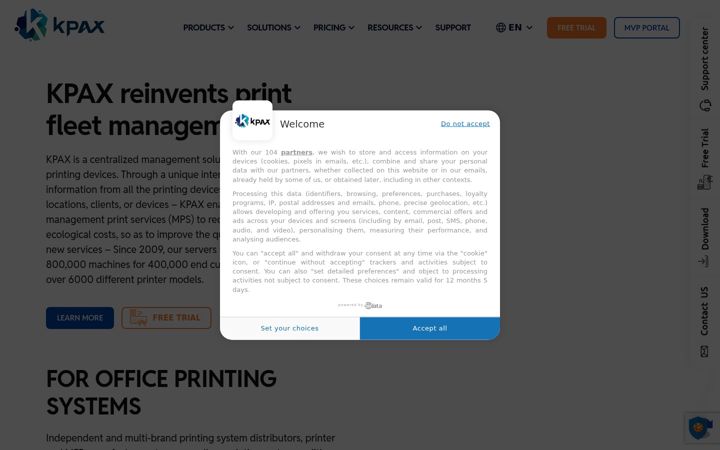 Screenshot of kpax-manage.com