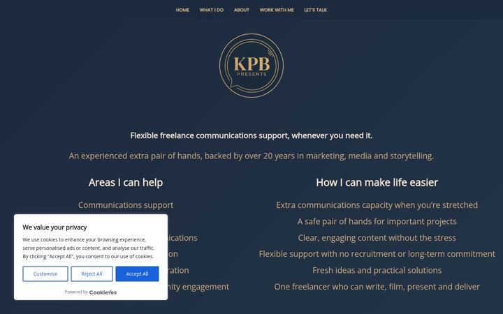 Screenshot of kpbpresents.com