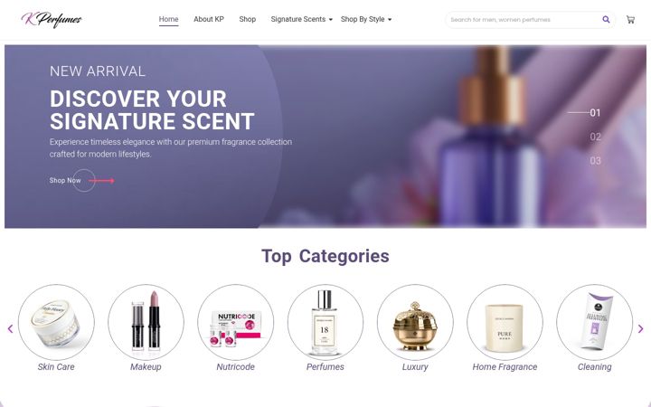 Screenshot of kperfumes.co.uk