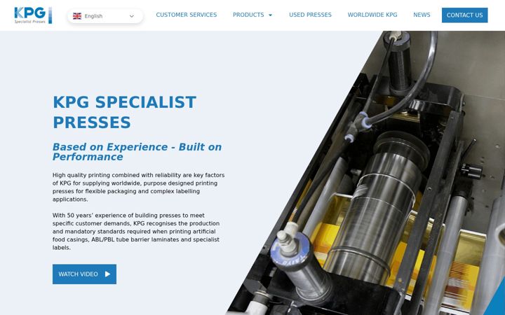Screenshot of kpgeurope.com