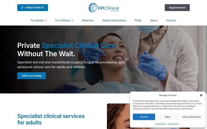 Screenshot of kpiclinicalservices.com
