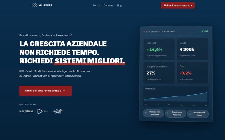 Screenshot of kpileader.com