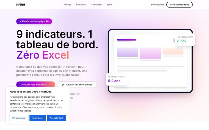Screenshot of kpirh.ca
