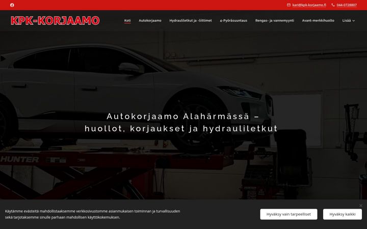 Screenshot of kpk-korjaamo.fi