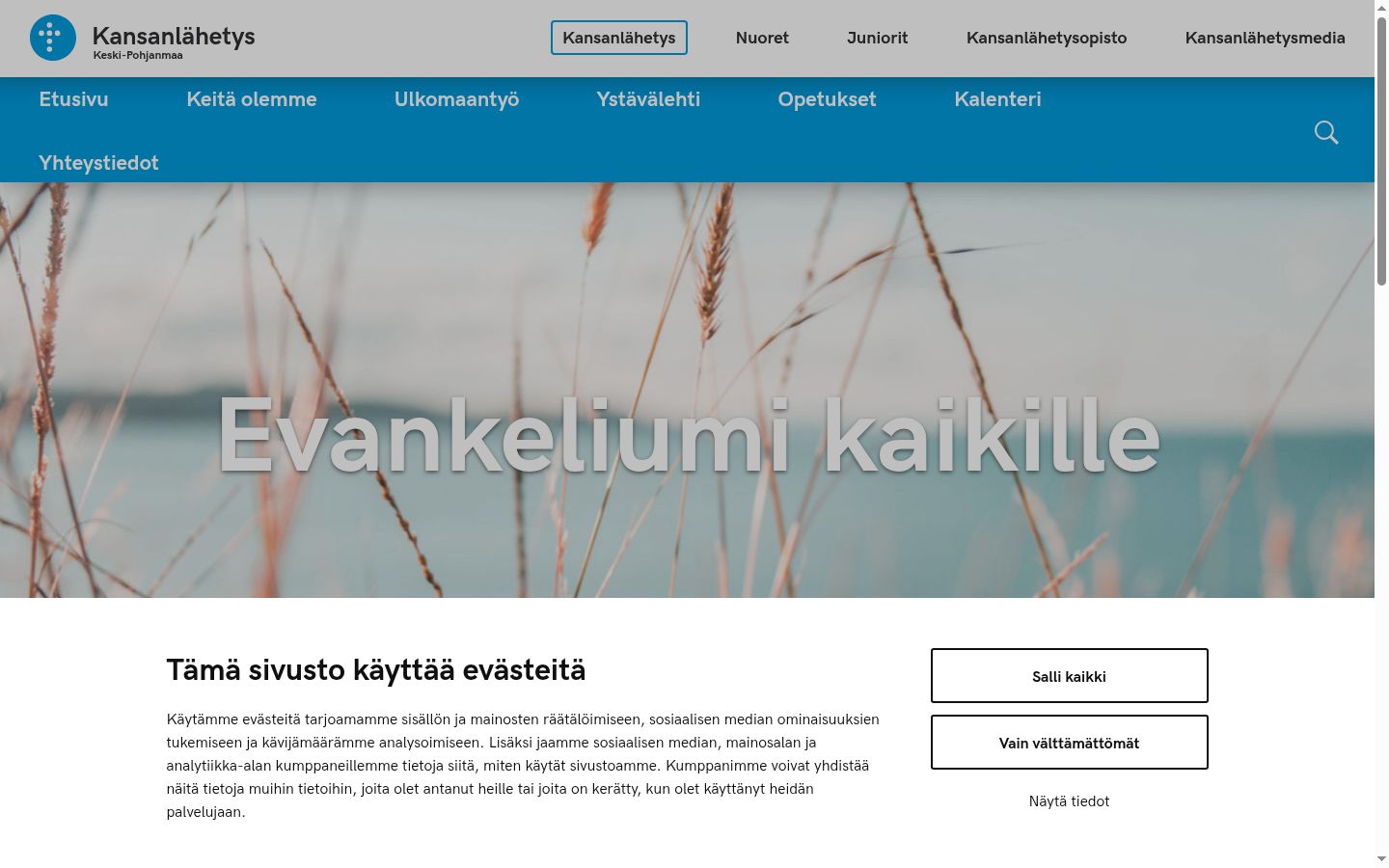 Ekrānuzņēmums ar piekrišanas baneri, kas tika rādīts pirms jebkādas mijiedarbības