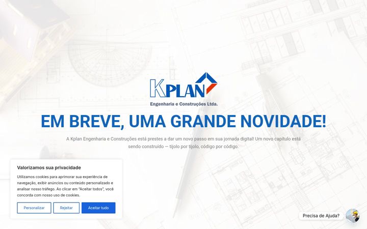 Screenshot of kplanengenharia.com.br