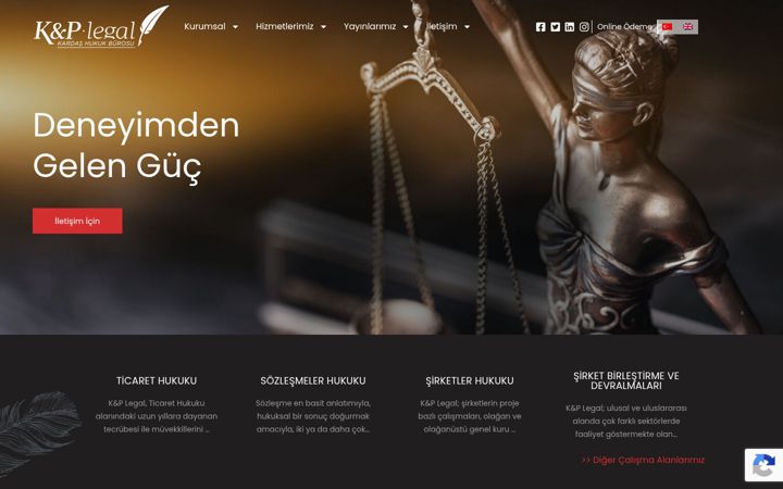 Screenshot of kplegal.com.tr