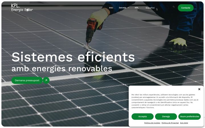 Screenshot of kplenergiasolar.com