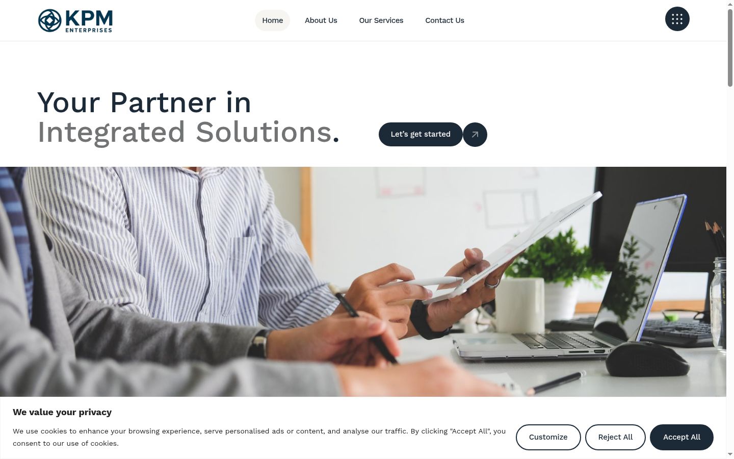 Screenshot of the consent banner shown before any interaction