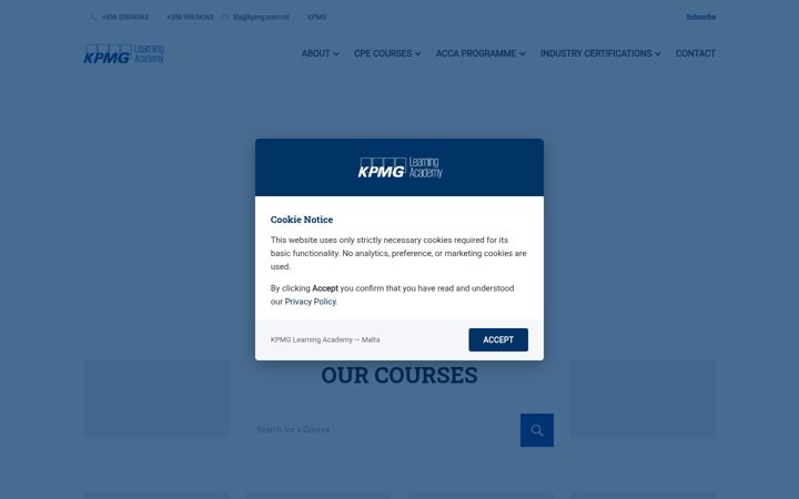 Screenshot of kpmglearningmalta.com