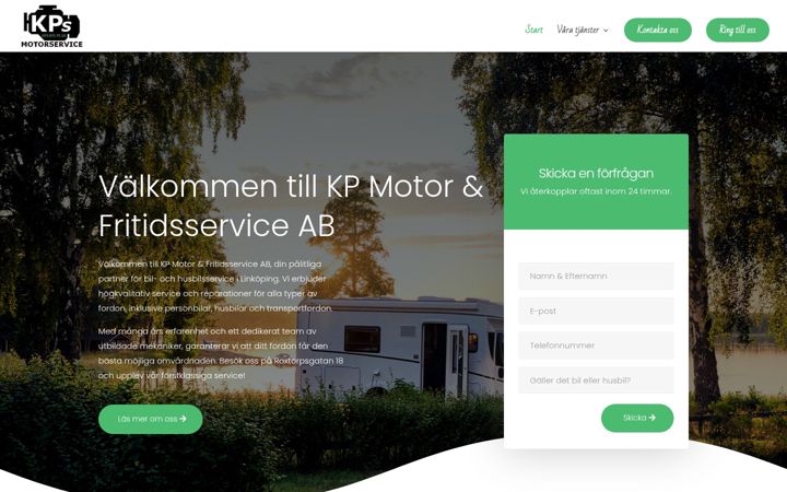Screenshot of kpmotorfritidsservice.se