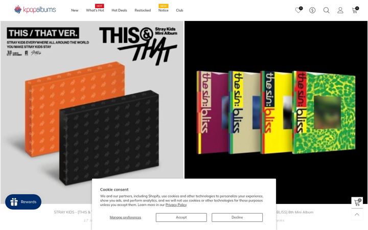 Screenshot of kpopalbums.com