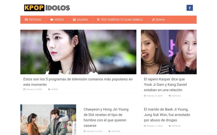 Screenshot of kpopidols.com