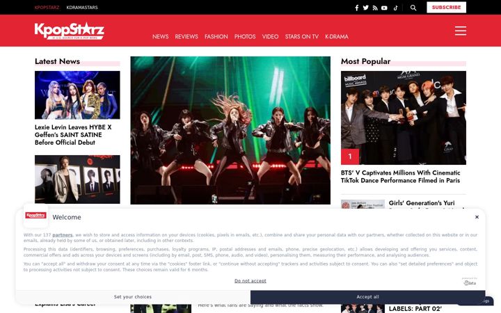 Screenshot of kpopstarz.com