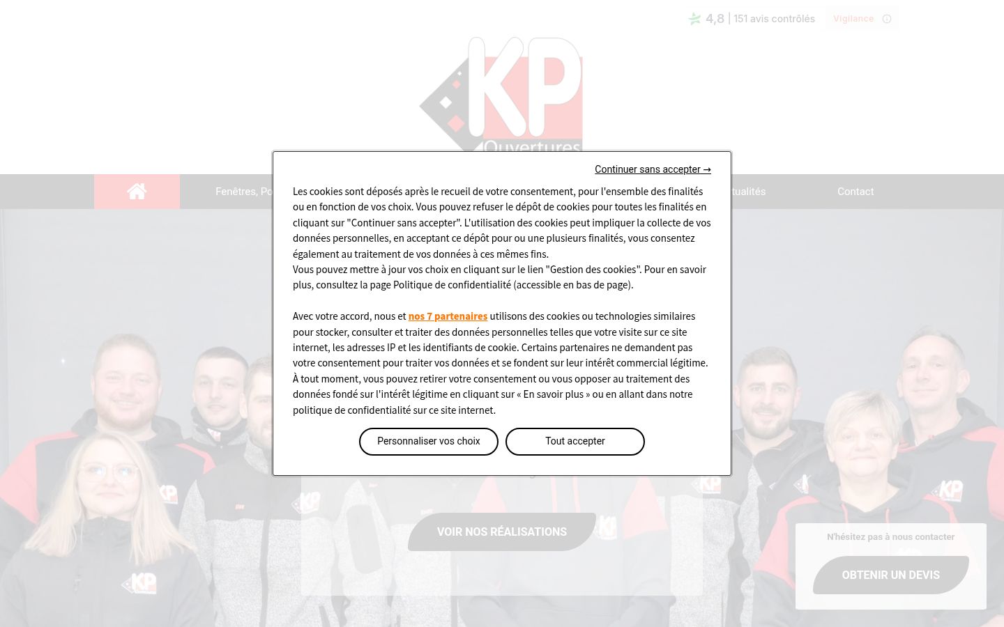 Screenshot des Einwilligungsbanners vor jeglicher Interaktion