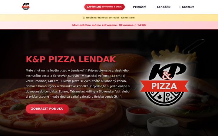 Screenshot of kppizza.sk