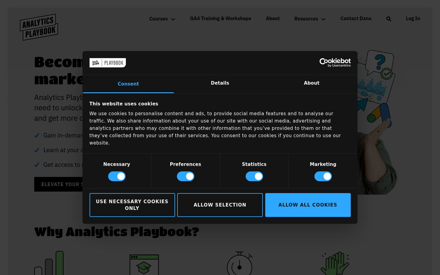 Screenshot of the consent banner shown before any interaction