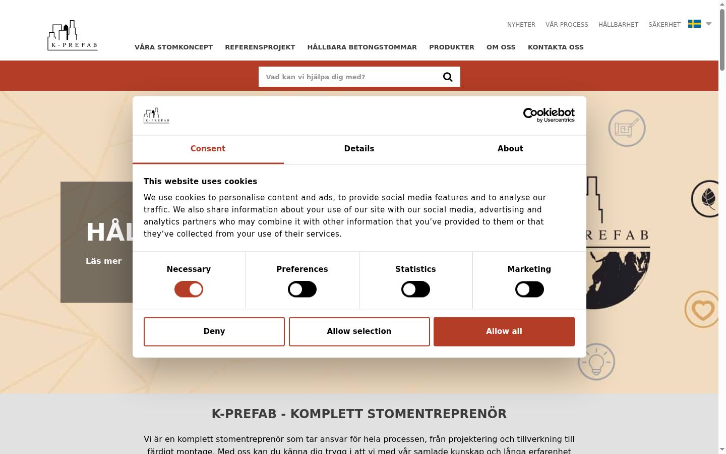 Képernyőkép a bármilyen interakció előtt megjelenő hozzájárulási bannerről