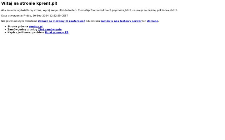 Screenshot of kprent.pl
