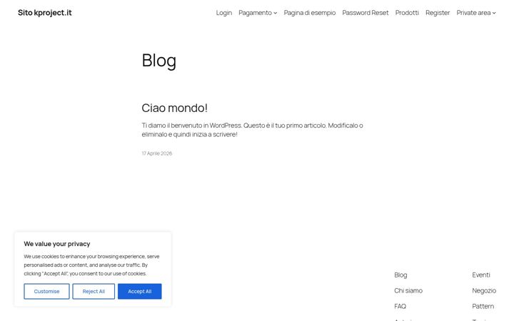 Screenshot of kproject.it