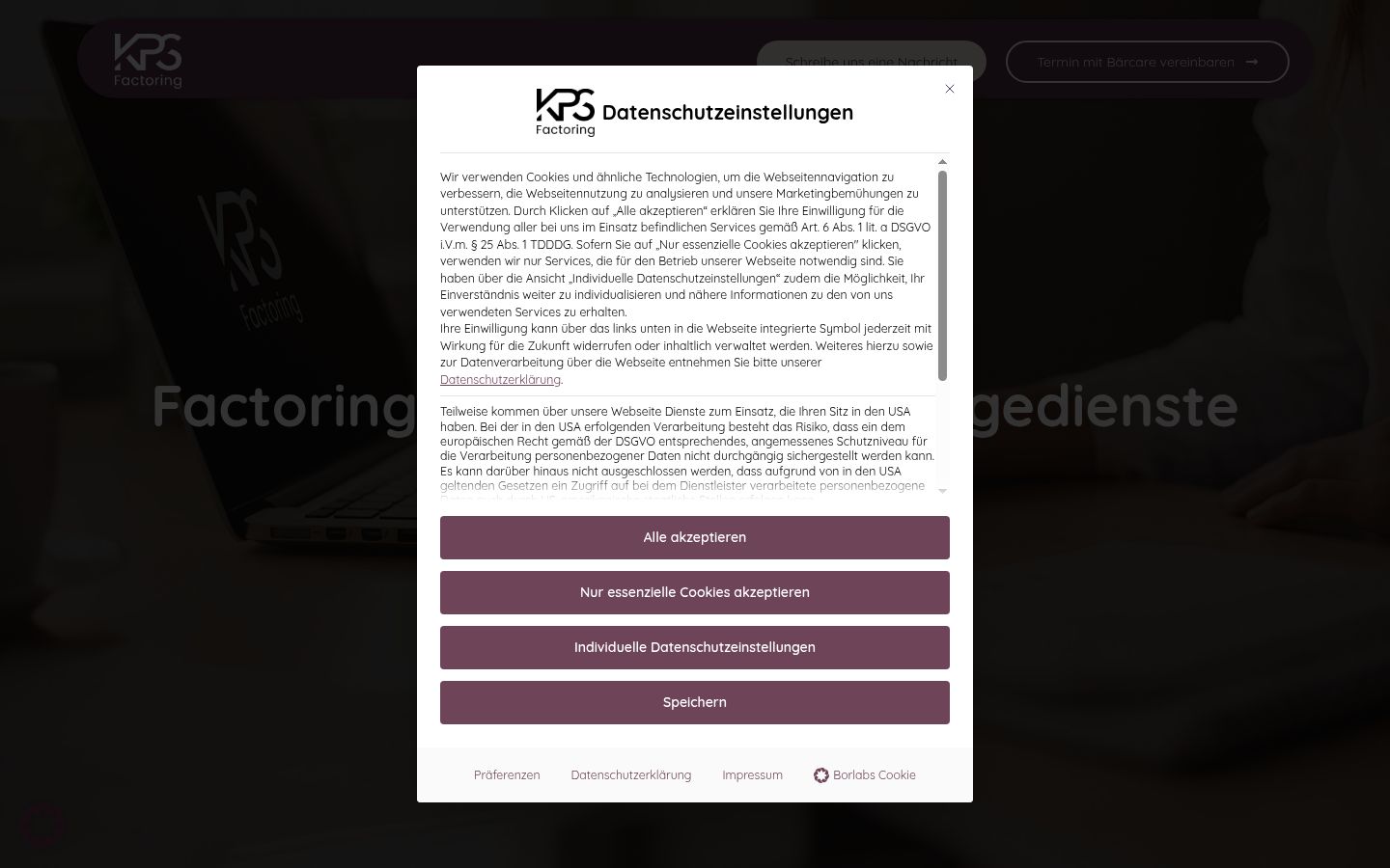 Screenshot of the consent banner shown before any interaction