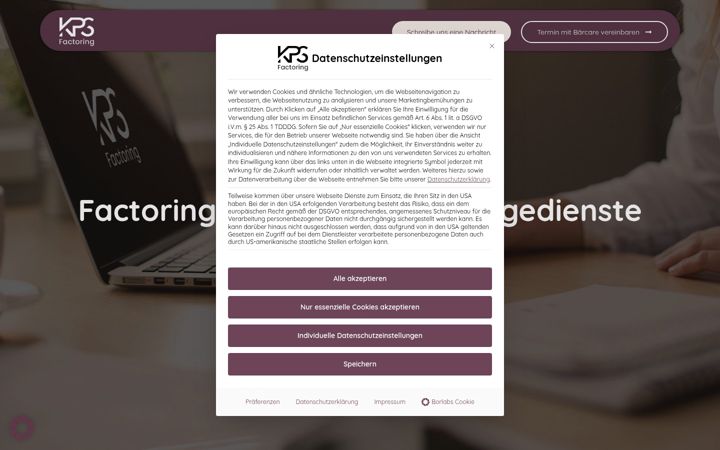 Screenshot of kps-factoring.com