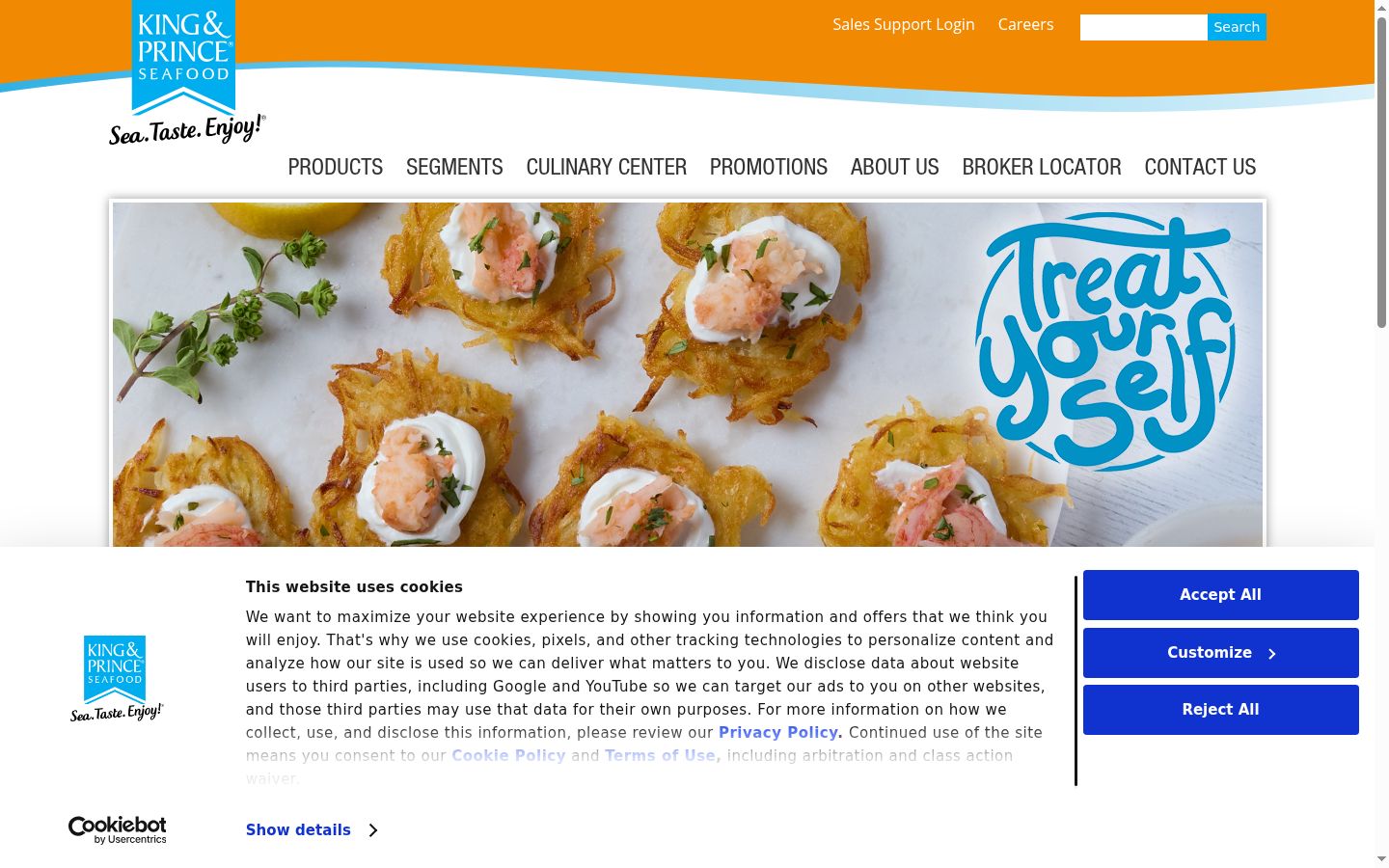 Screenshot of the consent banner shown before any interaction