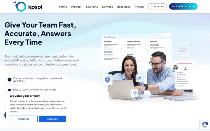 Screenshot of kpsol.com