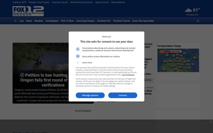 Kuvakaappaus sivustosta kptv.com
