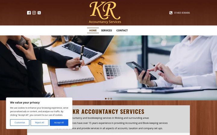 Screenshot of kr-accountancy.co.uk