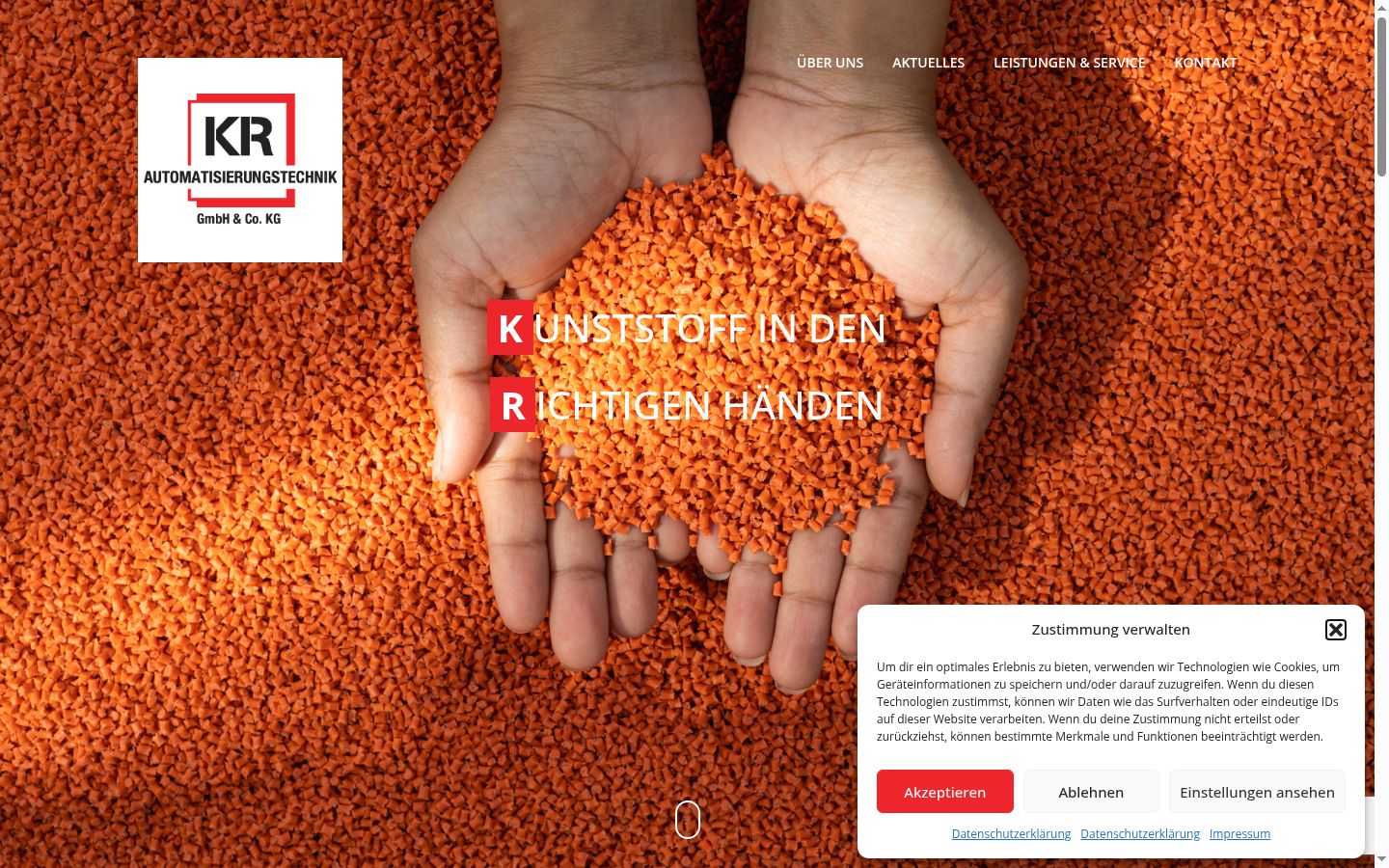 Screenshot of the consent banner shown before any interaction