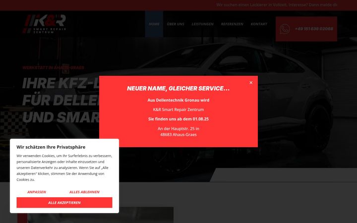 Screenshot of kr-smartrepair.de