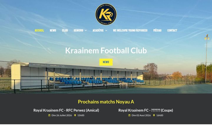 Screenshot of kraainemfootball.be