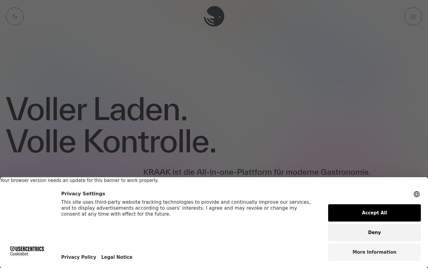 Kuvakaappaus suostumusbannerista, joka näytettiin ennen mitään vuorovaikutusta