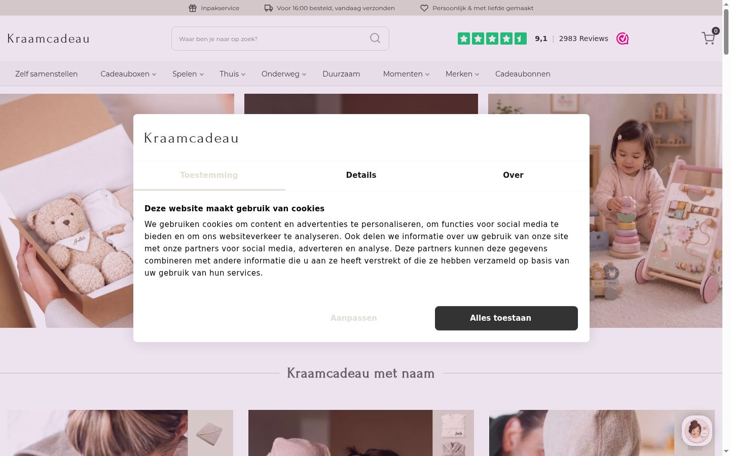 Snímka obrazovky banera súhlasu zobrazeného pred akoukoľvek interakciou