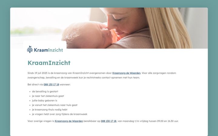 Screenshot of kraaminzicht.nl
