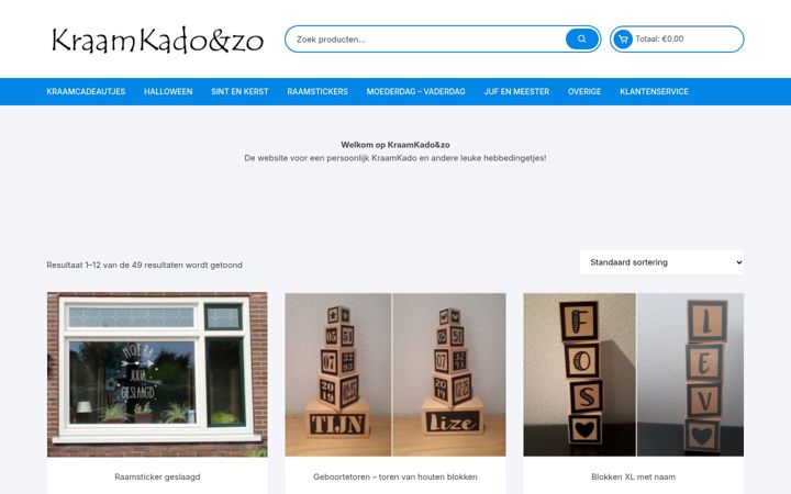 Screenshot of kraamkadoenzo.nl