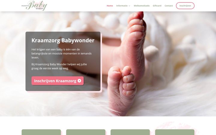 Screenshot of kraamzorgbabywonder.nl