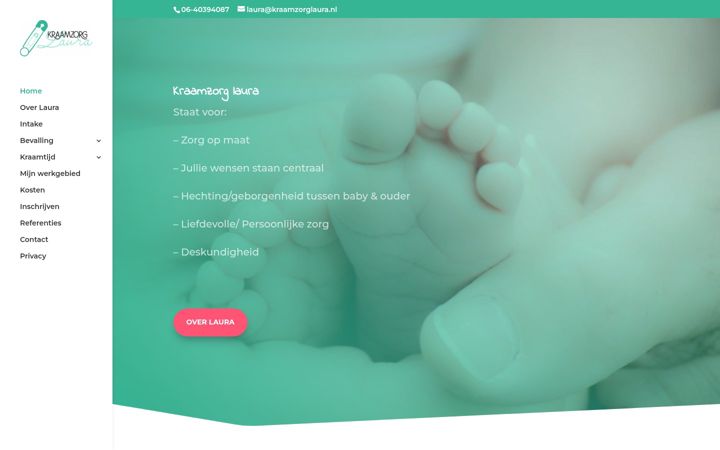 Screenshot of kraamzorglaura.nl