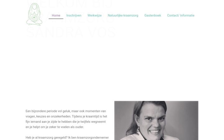 Screenshot of kraamzorgsandravos.nl