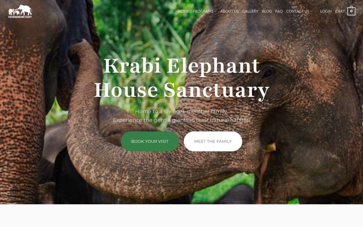 Screenshot of krabielephanthousesanctuary.com