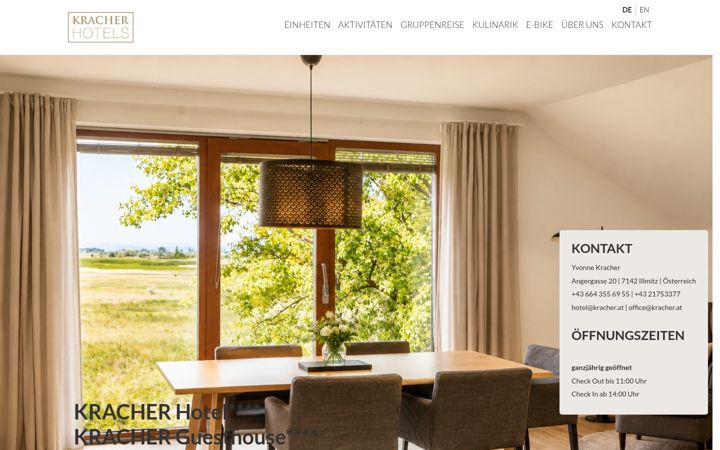 Screenshot of kracherhotels.at