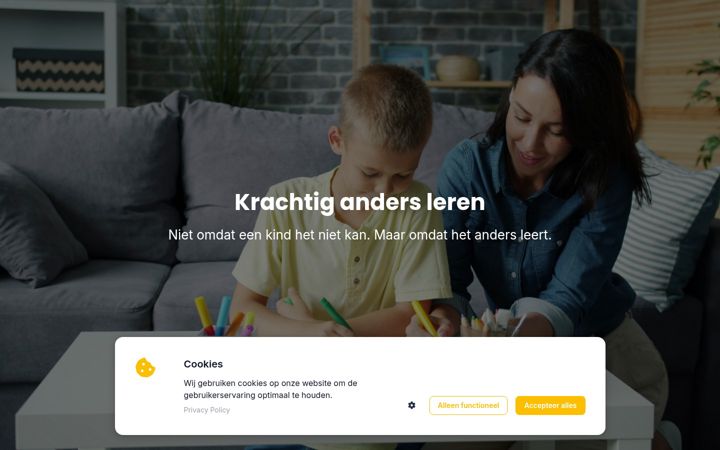 Screenshot of krachtigandersleren.nl