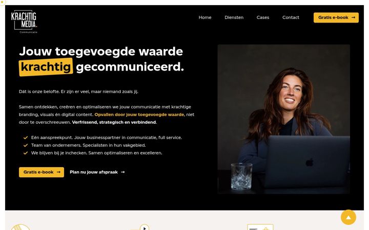 Kuvakaappaus sivustosta krachtigmedia.nl