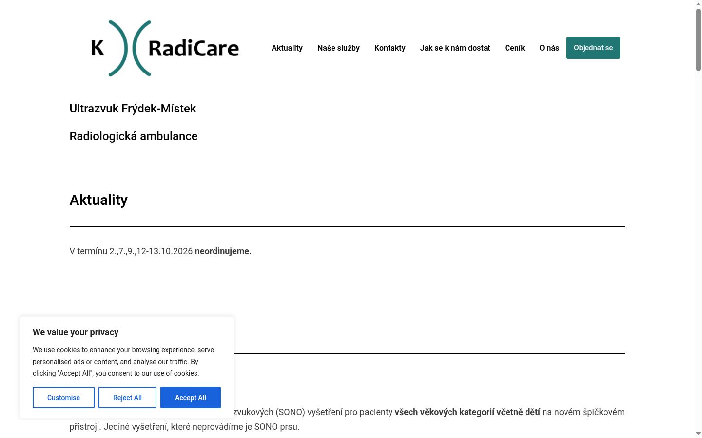Screenshot des Einwilligungsbanners vor jeglicher Interaktion