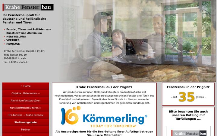 Screenshot of kraehe-fensterbau.com