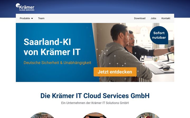 Screenshot of kraemer-it.cloud