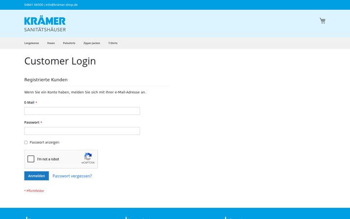 Screenshot von kraemer-shop.de